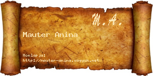 Mauter Anina névjegykártya